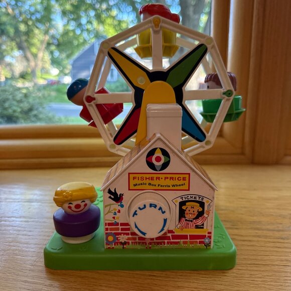 Vintage Fisher Price Little People Music Box Ferris Wheel and Figures - Picture 1 of 7